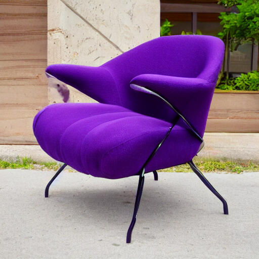 purple chair organic