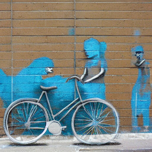 bicycle blue banksy