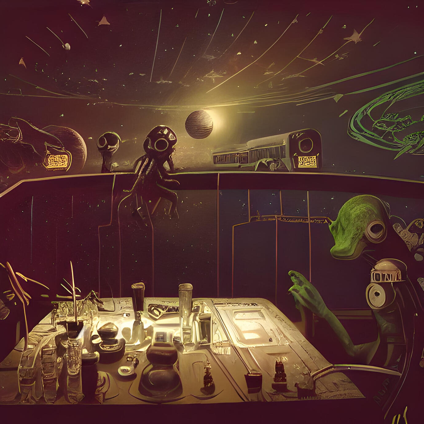 outer space pub w/aliens